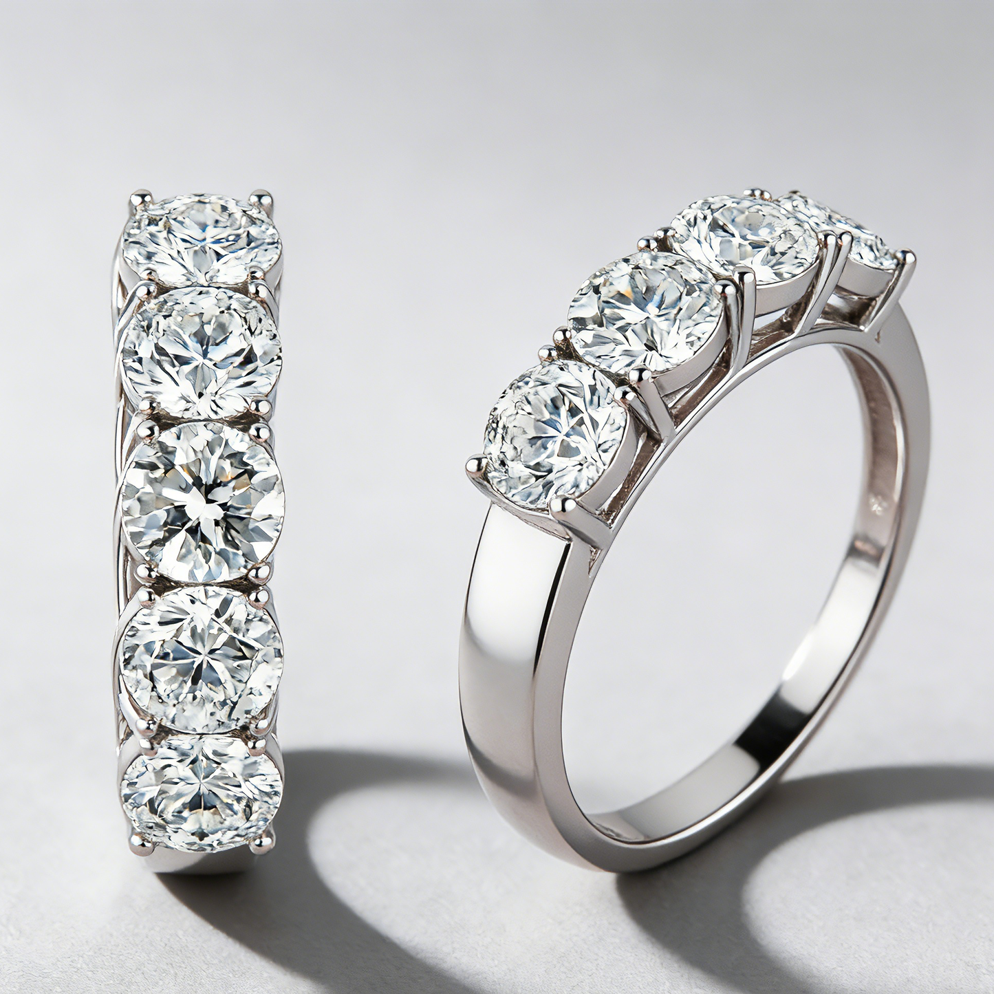 5CT Moissanite Ring in 925 Sterling Silver –GRA Certified, Lightweight Luxury Band for Women