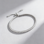 Adjustable Moissanite Bracelet in 925 Sterling Silver – 54 Stones, 3mm D-Color Gems, Luxury Everyday Jewelry for Women