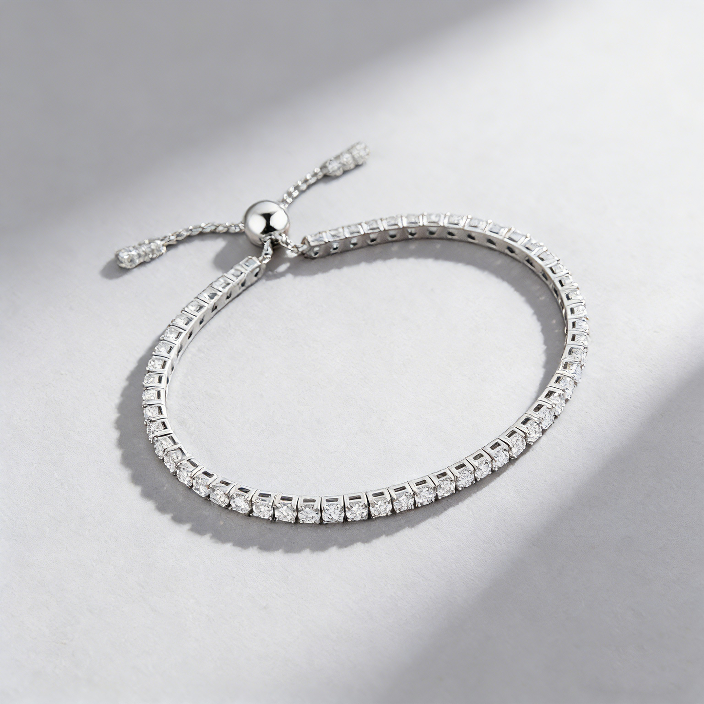 Adjustable Moissanite Bracelet in 925 Sterling Silver – 54 Stones, 3mm D-Color Gems, Luxury Everyday Jewelry for Women