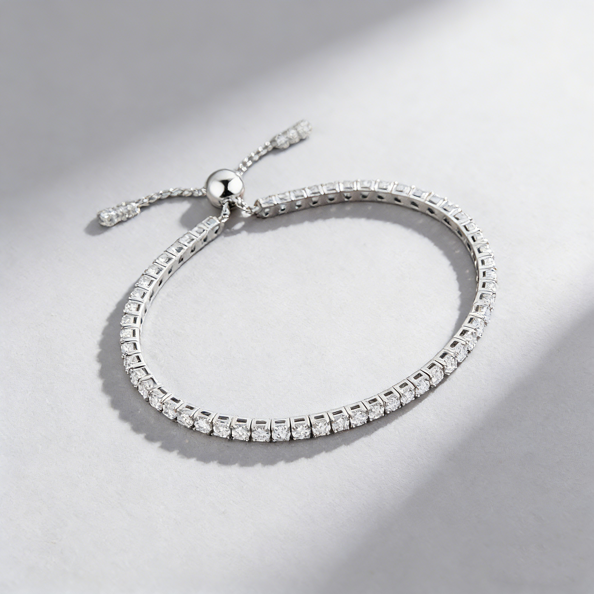 Adjustable Moissanite Bracelet in 925 Sterling Silver – 54 Stones, 3mm D-Color Gems, Luxury Everyday Jewelry for Women