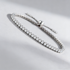 Adjustable Moissanite Bracelet in 925 Sterling Silver – 54 Stones, 3mm D-Color Gems, Luxury Everyday Jewelry for Women