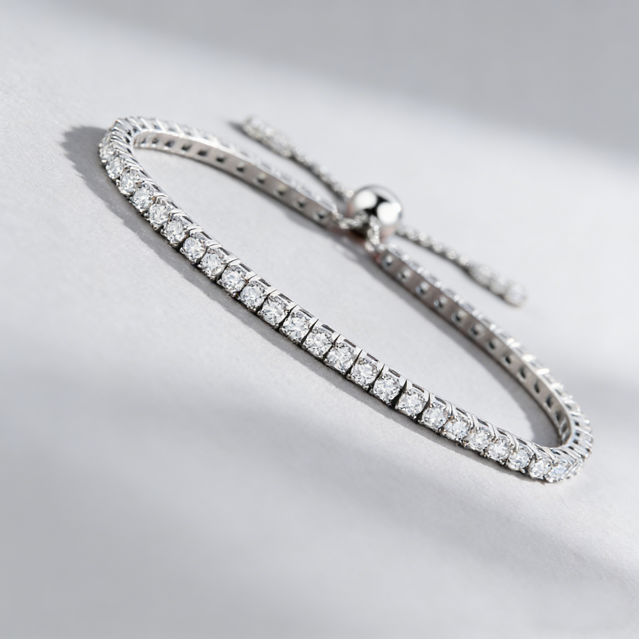 Adjustable Moissanite Bracelet in 925 Sterling Silver – 54 Stones, 3mm D-Color Gems, Luxury Everyday Jewelry for Women