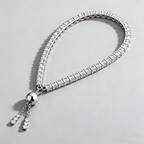 Adjustable Moissanite Bracelet in 925 Sterling Silver – 54 Stones, 3mm D-Color Gems, Luxury Everyday Jewelry for Women