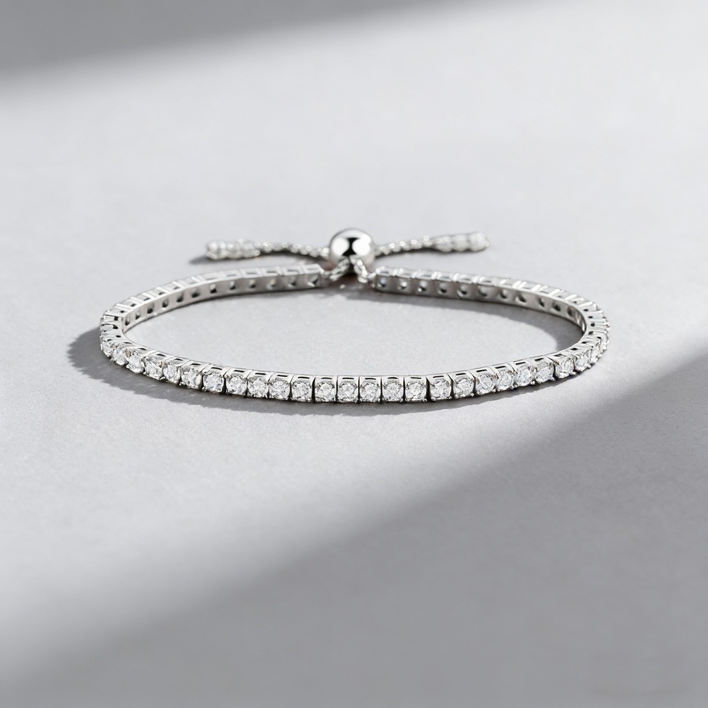 Adjustable Moissanite Bracelet in 925 Sterling Silver – 54 Stones, 3mm D-Color Gems, Luxury Everyday Jewelry for Women