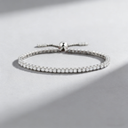 Adjustable Moissanite Bracelet in 925 Sterling Silver – 54 Stones, 3mm D-Color Gems, Luxury Everyday Jewelry for Women