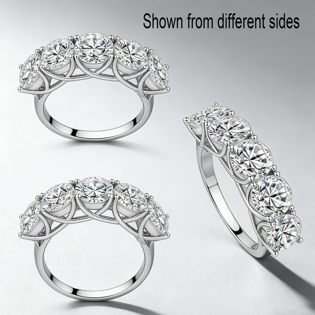 5CT Moissanite Ring in 925 Sterling Silver –GRA Certified, Lightweight Luxury Band for Women