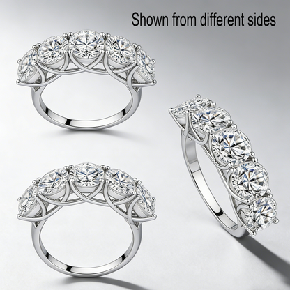5CT Moissanite Ring in 925 Sterling Silver –GRA Certified, Lightweight Luxury Band for Women