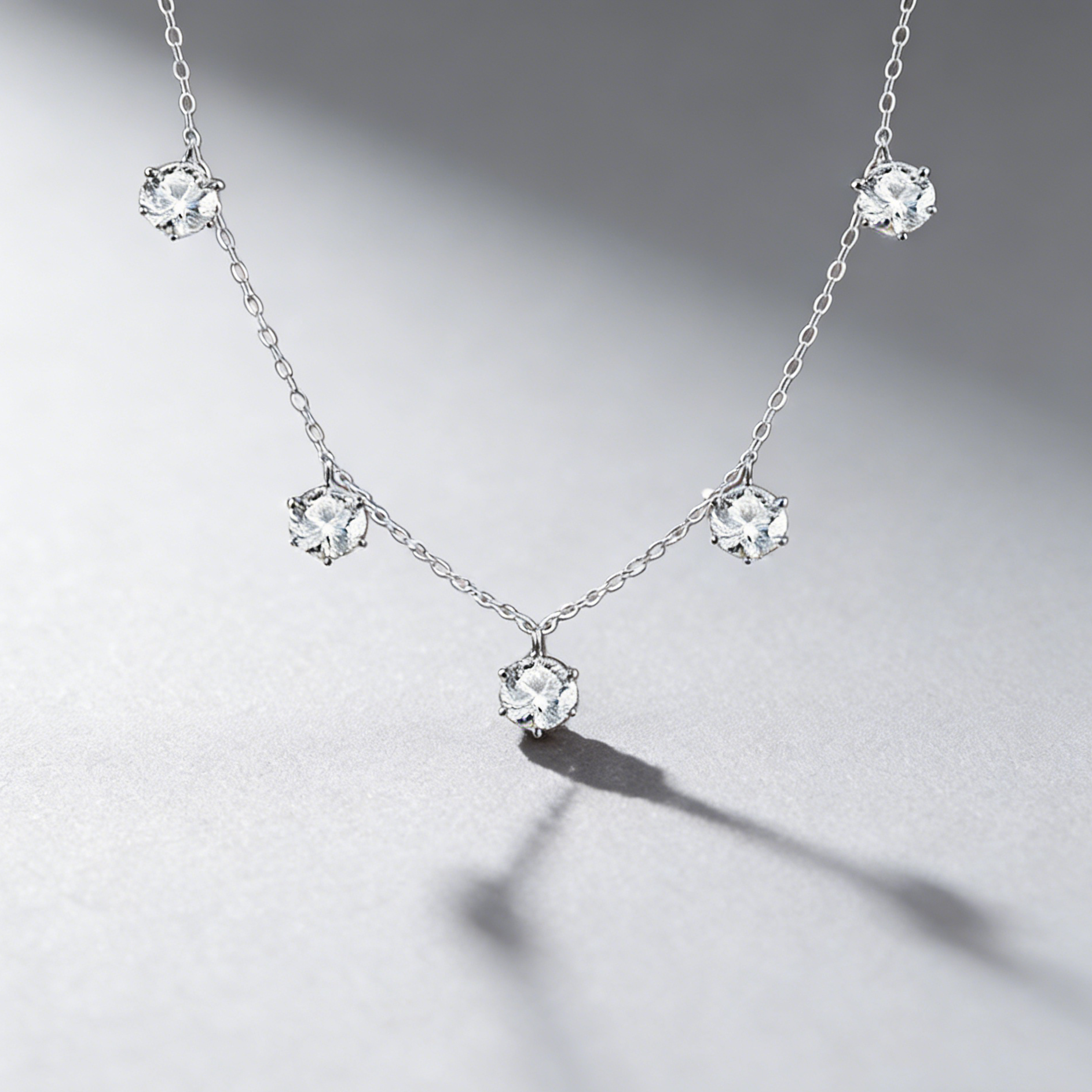 GRA Certified Moissanite Necklace – 925 Sterling Silver, 2.5CT 6-Prong Star Pendants, Ultra-Lightweight Collarbone necklace for Women